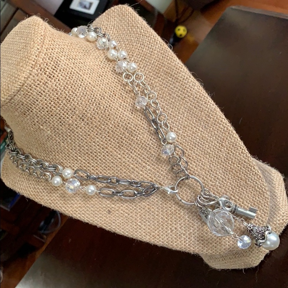 Silver plunder charm necklace